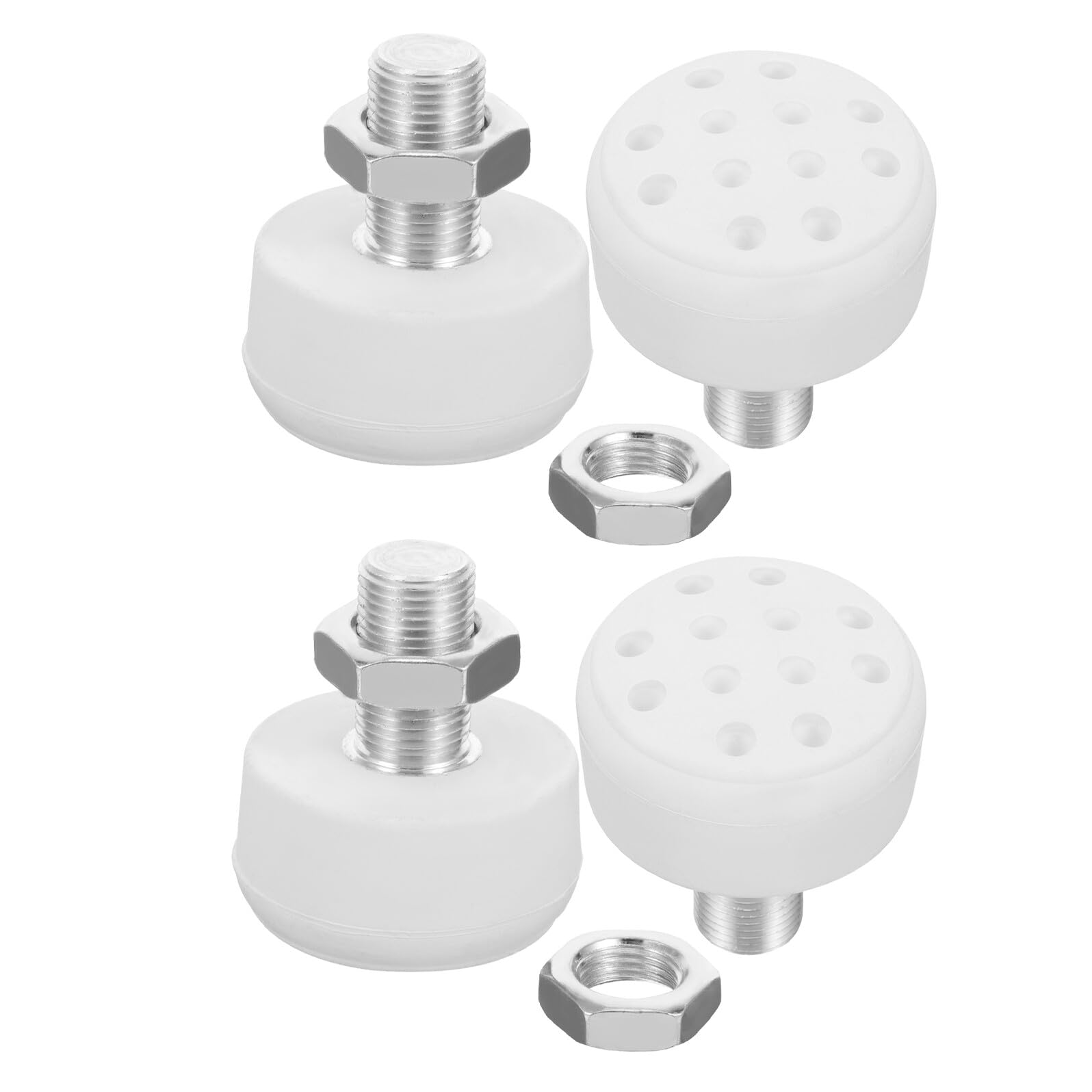 GARVALON Freins de Rechange Réglables en Caoutchouc Blanc pour Patins à roulettes Butées de Frein 152 MM avec Écrou Lot de 4 Pièces Résistantes à L’Usure Accessoires Universels pour
