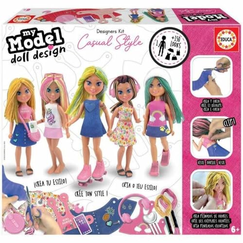 Educa - My Model Doll Design Casual CREA y diseña tu muñeca, Incluye más de 150 Looks, A Partir de 6 años, 29.5 x...