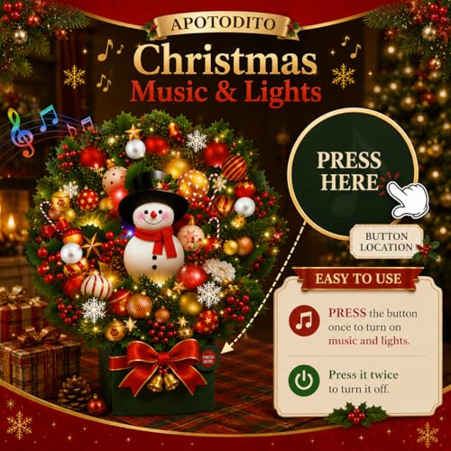 Image of APOTODITO Bouquet Christmas Cards with Lights and Music, Snowman Style