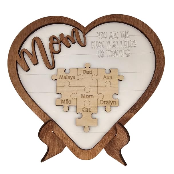 Amazon.com: Mother's Day Heart Sign Puzzle Piece Personalized
