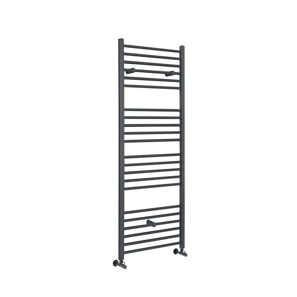 Milano Anthracite Artle Straight Bar Heated Towel Rail - 1600Mm X 500Mm