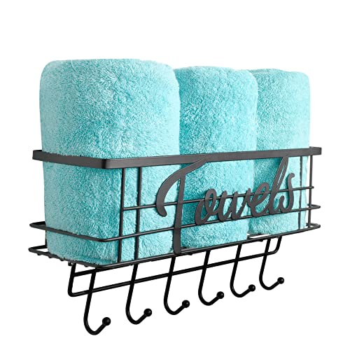Happyhapi Towel Rack For Bathroom Wall Mounted, Drilling Or Self-Adhesive Bath Towel Holder Storage Shelf For Towel, Washcloths, Hand Towels, Beach Shower Towel #TOP28