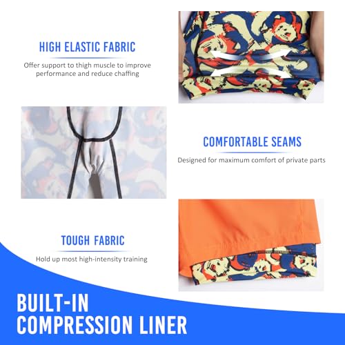 Image of maamgic Mens Workout Shorts 2 in 1 Stretch 5 inch / 7 inch Gym Shorts Running Shorts with Compression Liner Zip Pocket