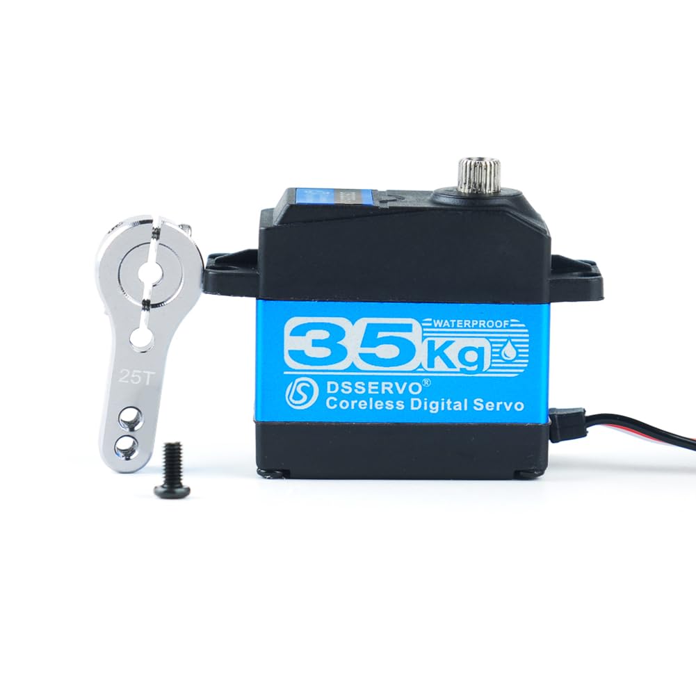Stemedu High Torque 35KG RC Steering Servo DS3235SG 7.4V Waterproof Coreless Motor Digital Servo Stainless Steel Metal Gear Servo for 1/8 1/10 1/12 RC Car/Boat (Pack of 2 - Image 3
