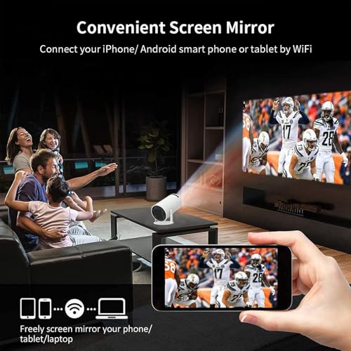 Image of Novel Cast Projector, Novel Cast Book Projector, 4k HD Screen Low Noise, Mini Portable Projectors, 130 inch Display with Auto Correction, 180 Flip, Wifi 5 & Android 11, Lightweight (White)