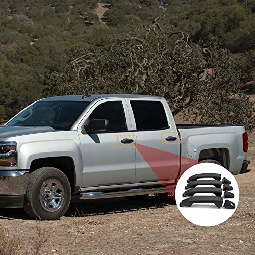 Tepeng 4Pcs Door Handles Matte Black Exterior Compatible With Chevy Silverado Gmc Sierra 1500 2500 3500Hd 2014-2019 | Replaces 23236150 22923605 22923599 22929412 22929464 (Not Only Cover) #TOP4