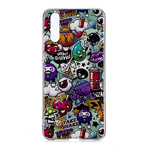 DasKAn Luminoso Funda de Silicona para Huawei P20 Pro, Fluorescent Resplandor en la Oscuridad Diseño Colorido Cubierta Trasera de Goma Suave TPU de Gel Flexible a Prueba de Golpes, Pintada