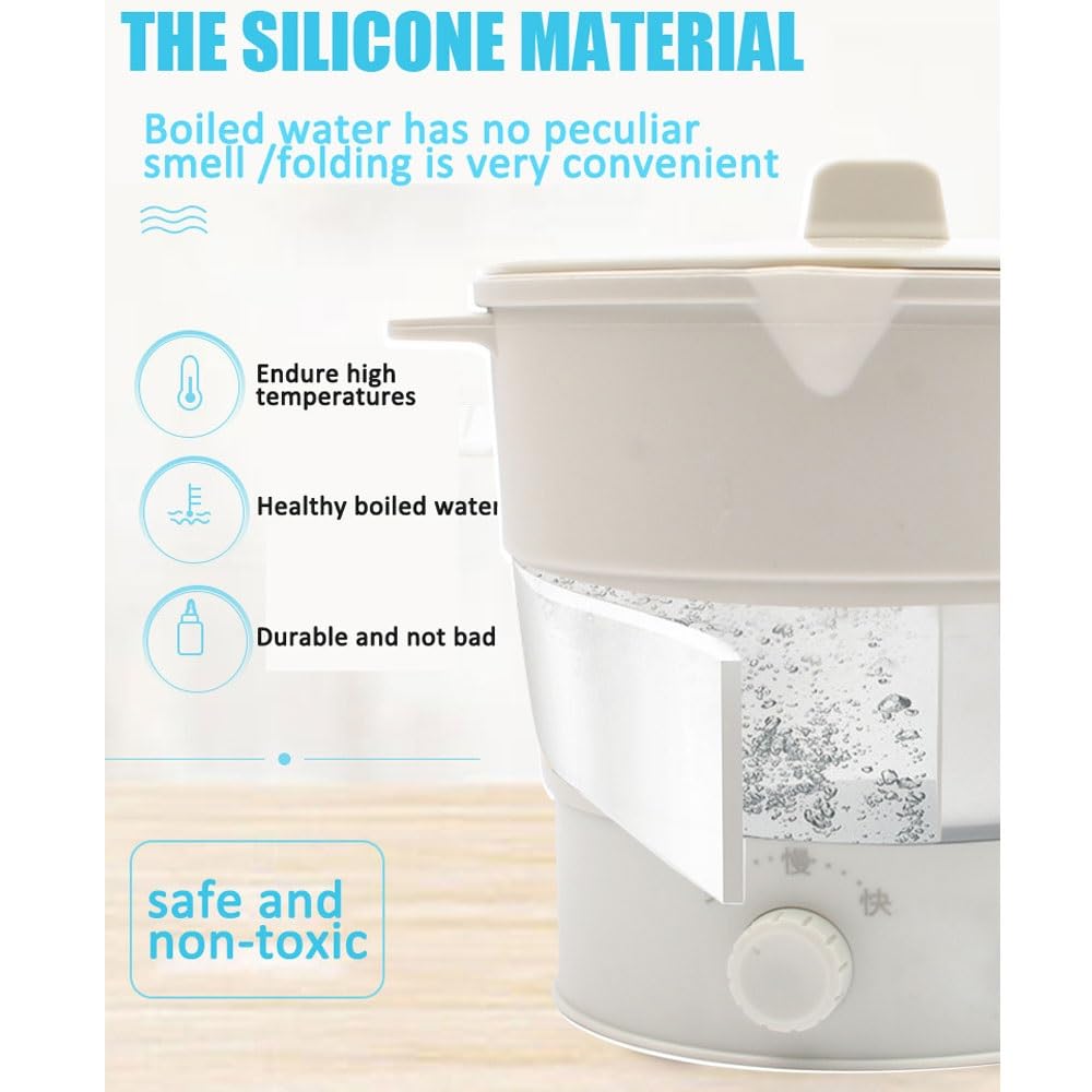 Bouilloire De Voyage Électrique Pliable Bouilloire Électrique Portable Pliable Silicone De Qualité Alimentaire Cuiseur À Marmite Chaude Eau Bouillante Rapide Pour La Randonnée En Camping En Plein Air
