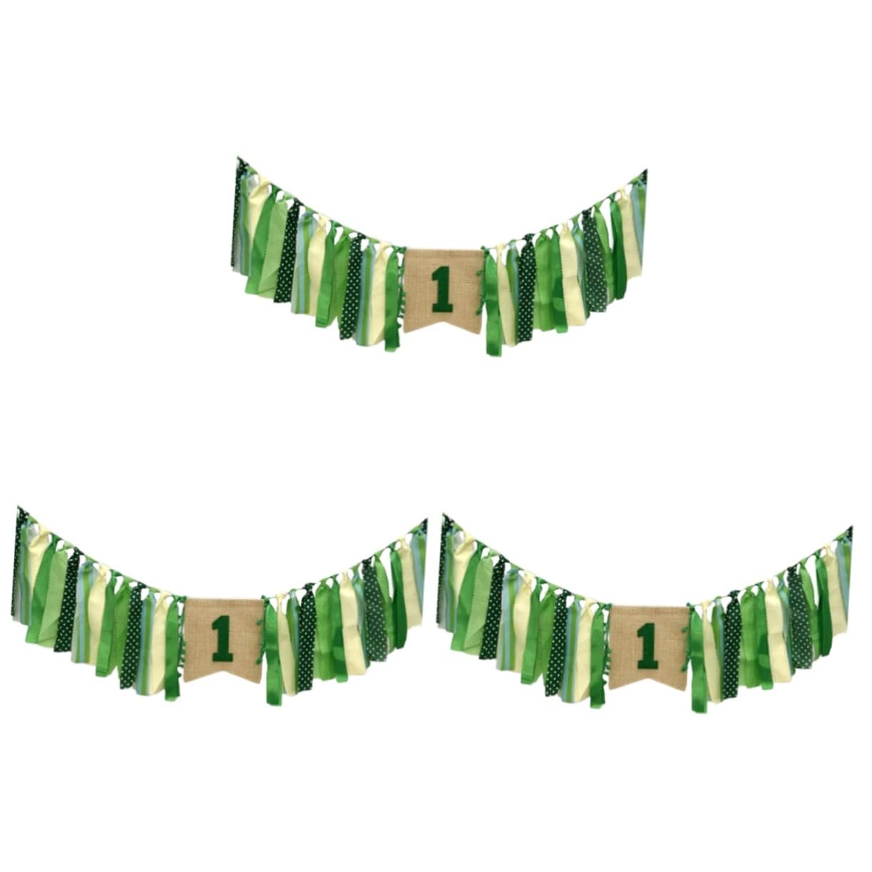 MAGICLULU 3 Set Striscione Decorativo Banner Per Il Primo Compleanno Del Bambino Seggioloni Bandiera Della Sedia Da Pranzo Bandiera Decorativa Ornamento Di Festa Arredamento Retrò