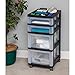 Office Depot Medium Plastic Storage Cart, 4 Drawers, 26 7/16in.H x 12 1/16in.W x 14 1/4in.D, Black, 116813