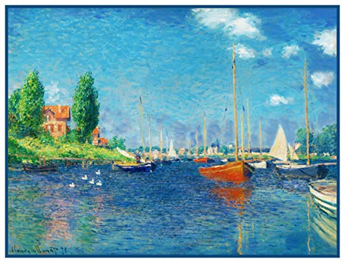 Orenco Originals Red Boats at Argenteuil by Claude Monet Counted Cross Stitch Pattern