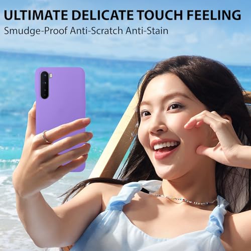 Image of LIRAMARK Liquid Silicone Soft Back Cover Case for OnePlus Nord (Lavender)