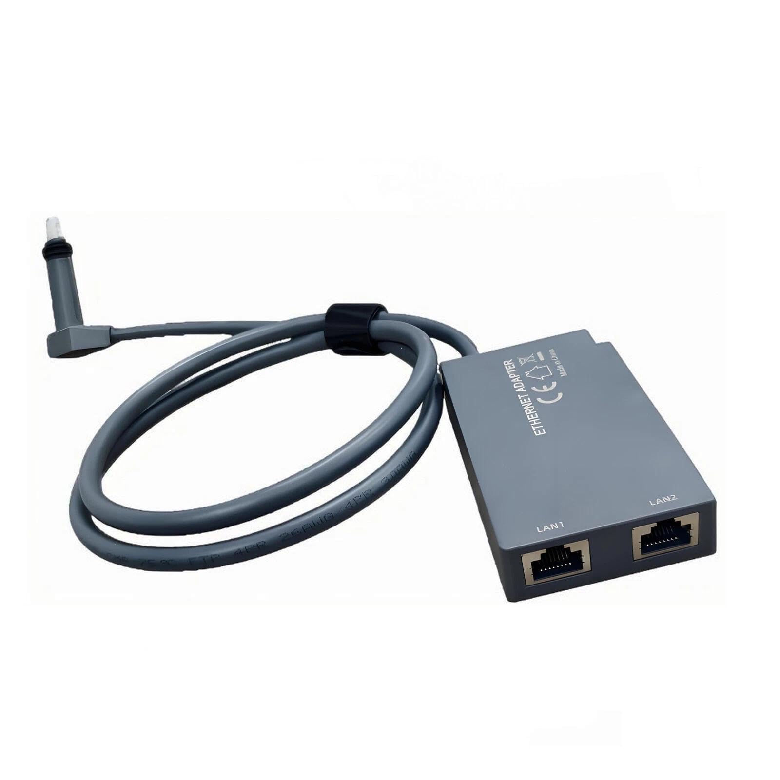 Ethernet Adapter for Starlink Gen 2 – Dual RJ45 LAN Ports, Network Splitter for Starlink Rectangular Dish, Plug & Play, Stable Wired Internet for RV, Home, Office, Gaming, ABS Shell