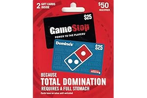 Dominos/Gamestop Pizza and Video Game Gift Cards, Multipack of 2