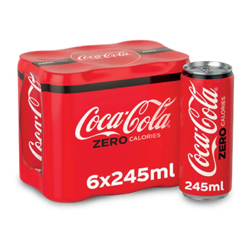 COCA-COLA Zero Sugar Carbonated Soft Drink Can 245ml Pack of 6