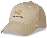 Chevrolet Bowtie Logo Twill Hat - Officially Licensed Adjustable Chevy Cap (US, Alpha, One Size, Stone)