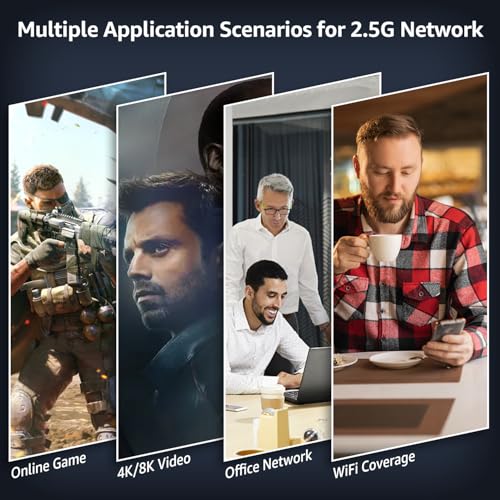 Image of 7 Port 2.5G Unmanaged Ethernet Switch, 5 x 2.5G Base-T Ports, 2 x 10G SFP, Compatible with 100 /1000 /2500Mbps, VLAN, Fanless, Desktop /Wall Mount YuanLey 2.5Gbe Network Switch for Wireless AP, NAS, PC