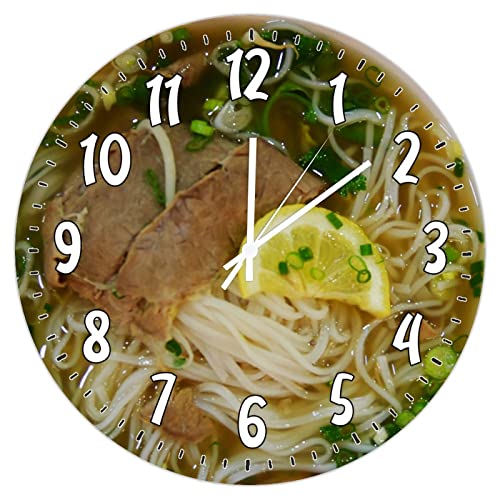 Higoss Reloj de pared con temática de comida rápida de 12 pulgadas, funciona con pilas, sin tictac, decoración de cocina, relojes de pared acrílicos para sala de estar, comedor, baño, cocina Cover