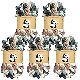 Loop Yarn 5Packs,Shenlin Chunky Chenille Yarn for Hand Knitting Baby Blanket,Machine Washable Polyester Fluffy Thick Bulky Yarn for Scarfs,Craft