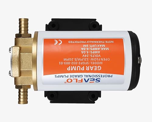 Miniatura 3 de SEAFLO Bomba de engranaje impulsor autocebante 12v 3.2 GPM/12.0 LPM para lubricantes diesel Maquinaria Combustible Scavenge Oil Transfer