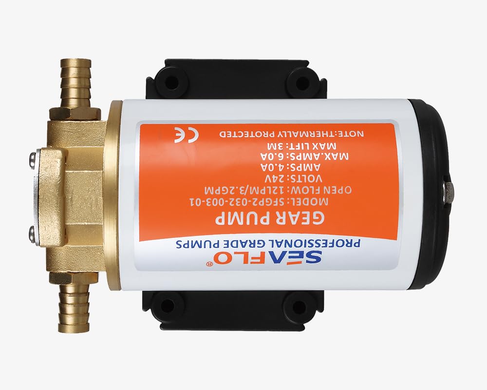 SEAFLO 12 V Self Priming Impeller Gear Pump 3.2 GPM/12.0 LPM per Diesel Lubricants Machinery Fuel Scavenge Oil Transfer