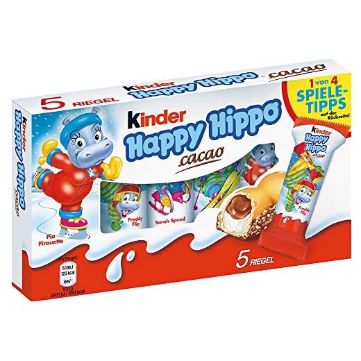Ferrero Kinder "Happy Hippo" Cocoa Cream Biscuits : Pack Of 5 Biscuits