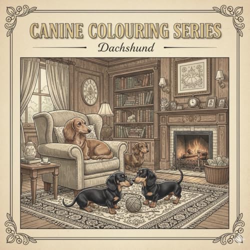 Canine Colouring Series: Dachshund UK: A Vintage-Style Adult Coloring Book Featuring Smooth and Long-Haired Dachshunds in Charmi