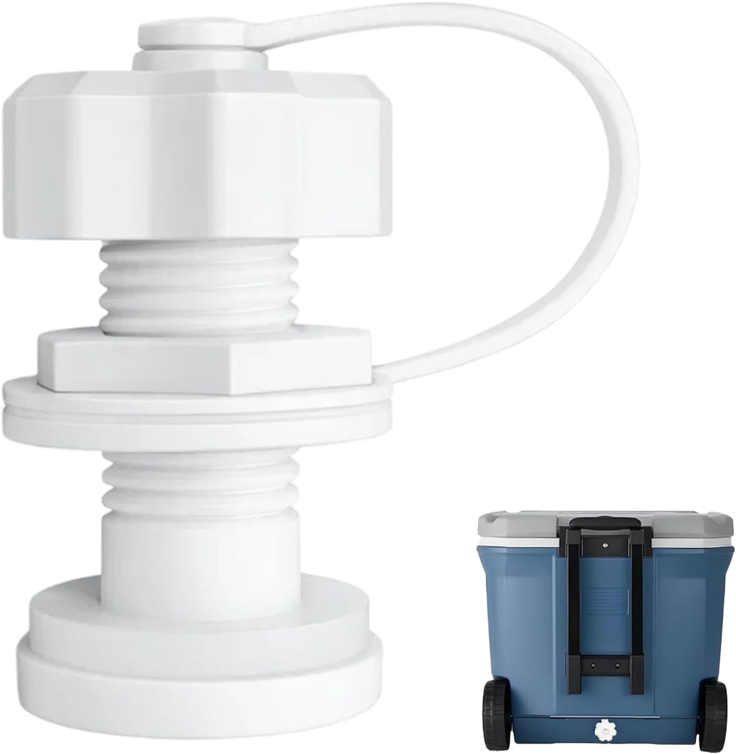 Cooler Drain Plug Replacement Kit, 1.97 Inch Length, Fits Approx. 0.71 Inch Drain Opening, Universal Drain Plug with Gasket & Nut, Easy Install for Most Coolers with Standard Drain Port