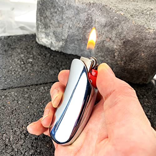 Image of IN SELECT Premium Metal Lighter Case Cover Holder Lighter Pouches Fits BIC Mini Size J5 One Piece in Silver