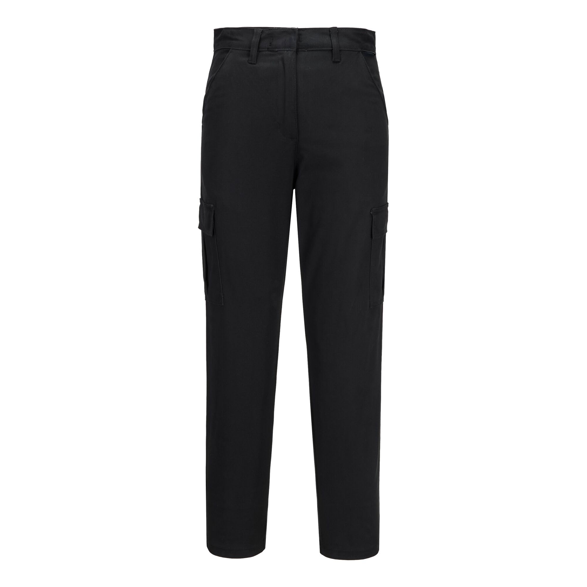 Portwest S233 Womens Stretch Cargo Trousers Workwear Black