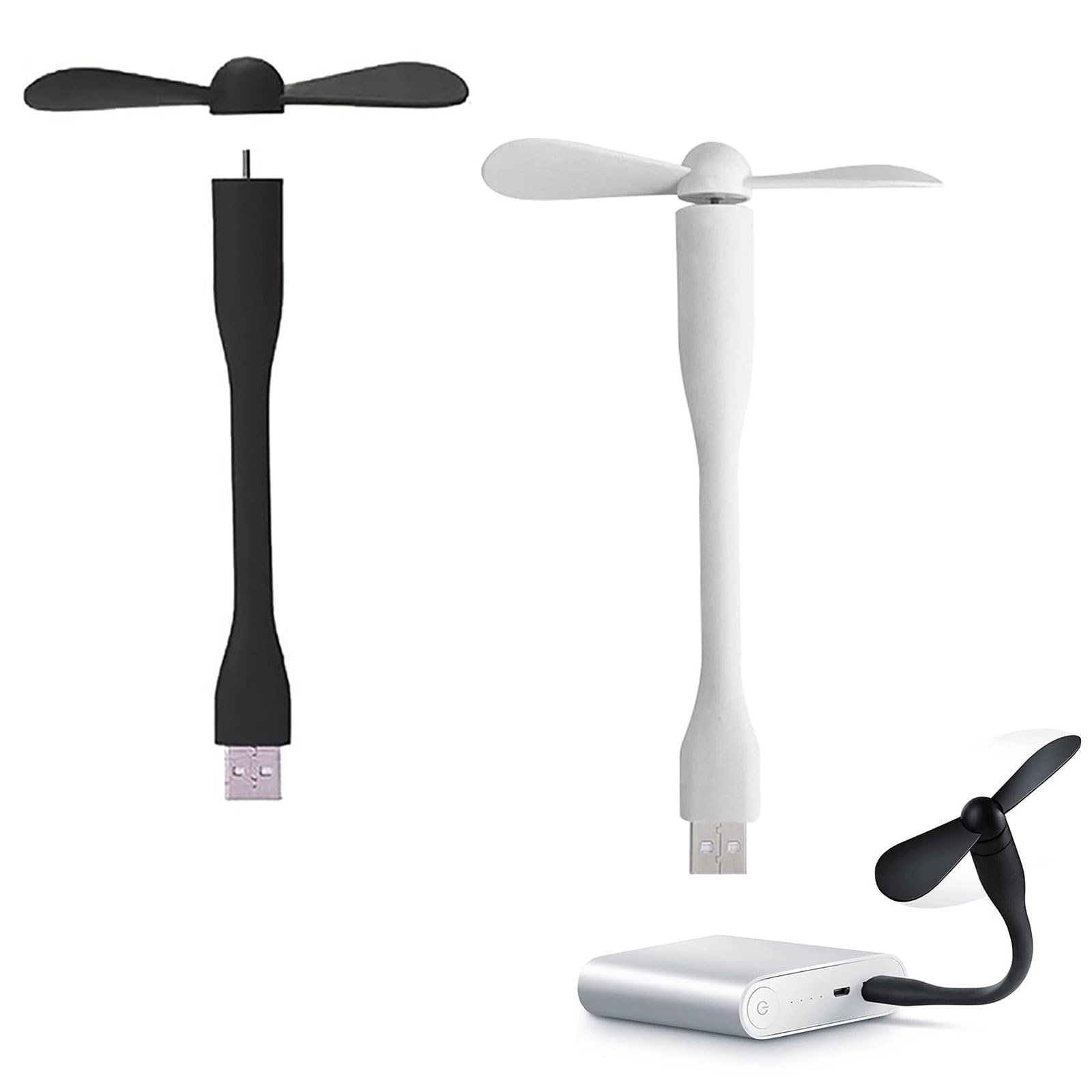 Ventilador USB, Ventiladores Portátiles Y Flexibles, 2 PCS USB Mini Fan Notebook Fan, Flexible Portátil Ventilador USB Ajustable, Silencioso Ventilador De Viaje Compatible Con Cualquier Puerto USB