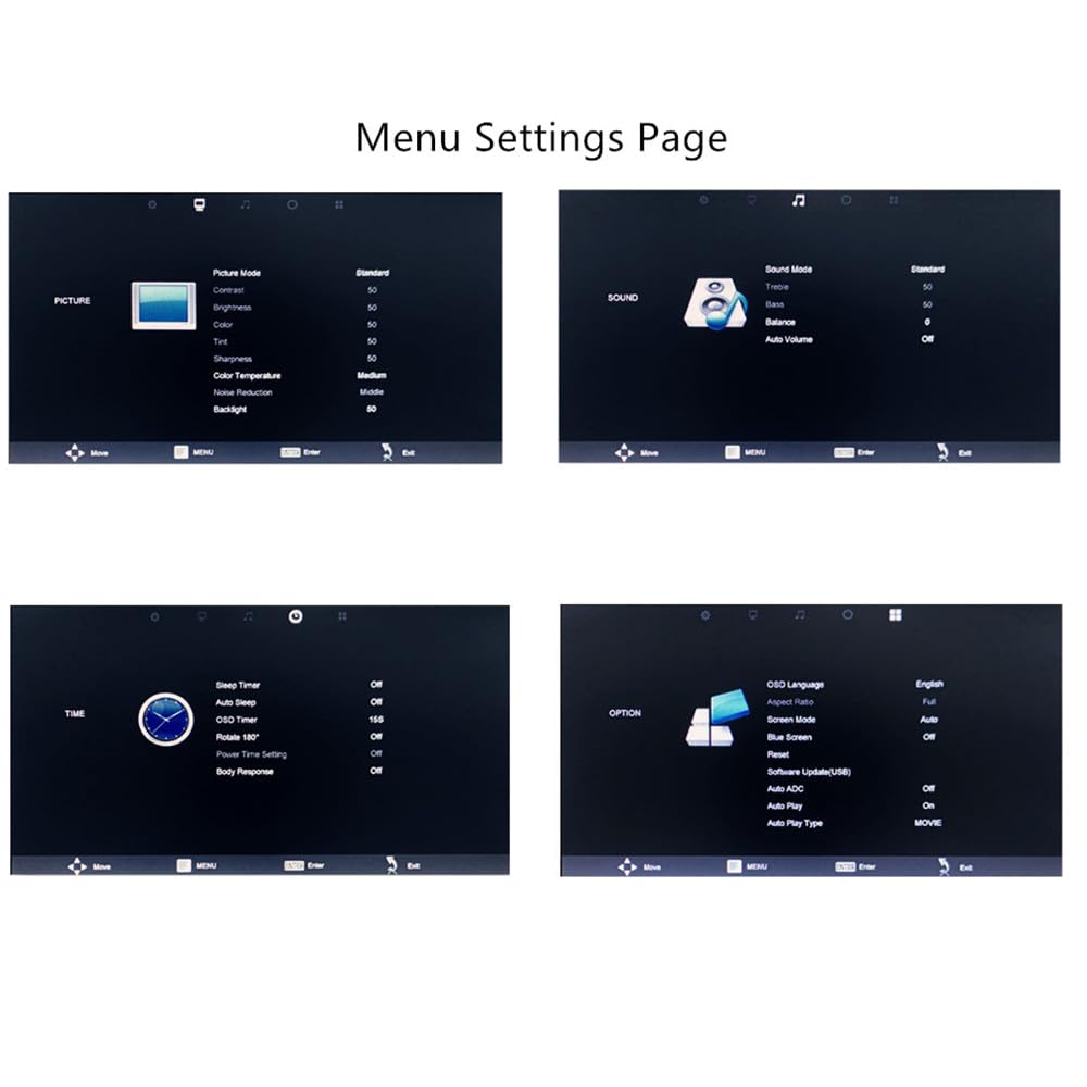 Display LCD portatile da 10,1 pollici, 1024 x 600, con HDMI e funzione di lettura chiavetta USB, set di schede driver per presentazioni di video pubblicitari, foto