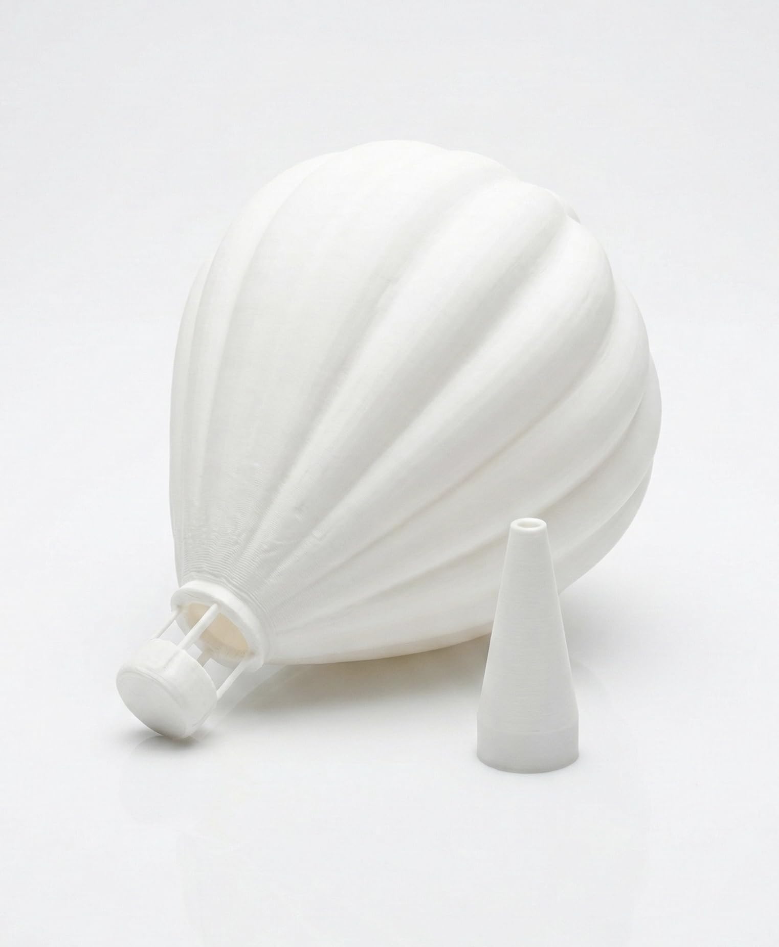 Design Lampenschirm Heißluftballon (12cm) – 3D-Druck Weiß – Passend für E10 & A1 Stern-Fassungen – Stimmungsvolle Deko für Kinderzimmer & Wohnbereich, inkl. Cover