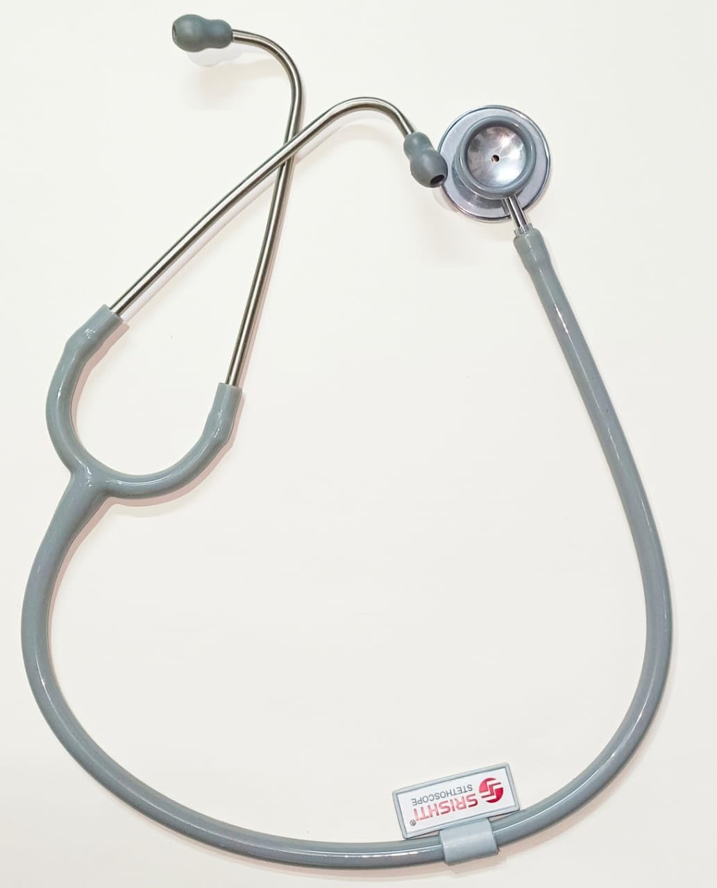 SRISHTI KONIKA DX STETHOSCOPE |STAINLESS STEEL HEADSET COMFORTABLY ANGLED (Grey)