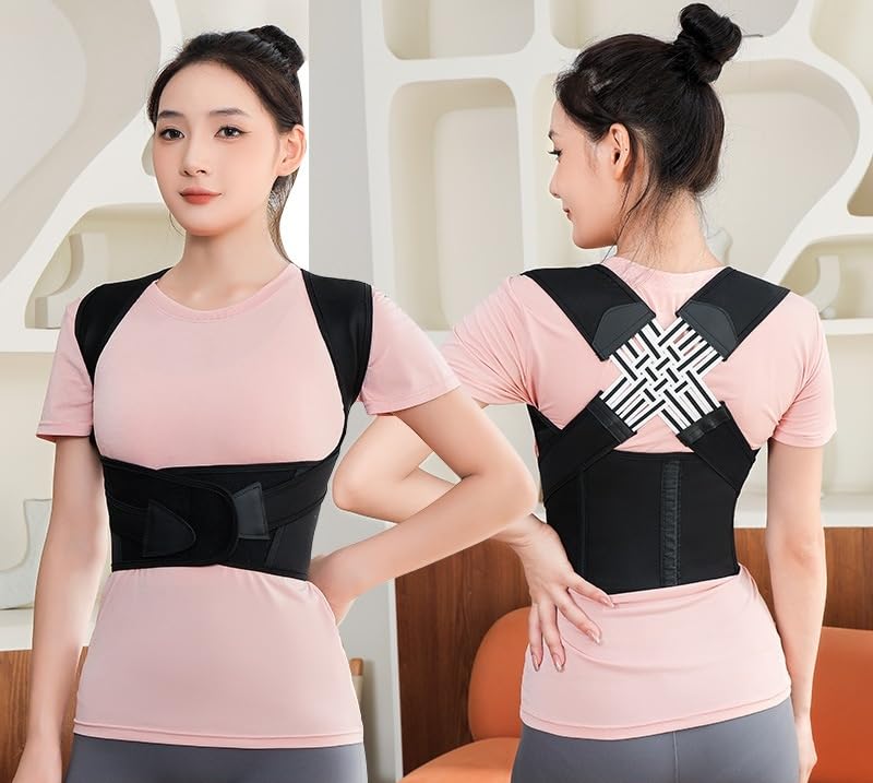 Image of ZEDAN Neoprene Posture Corrector for Men & Women | Adjustable Back & Shoulder Support Belt | Everyday Spine Alignment Strap | Comfortable Build with Universal Size Fit | Posture Straightening Brace