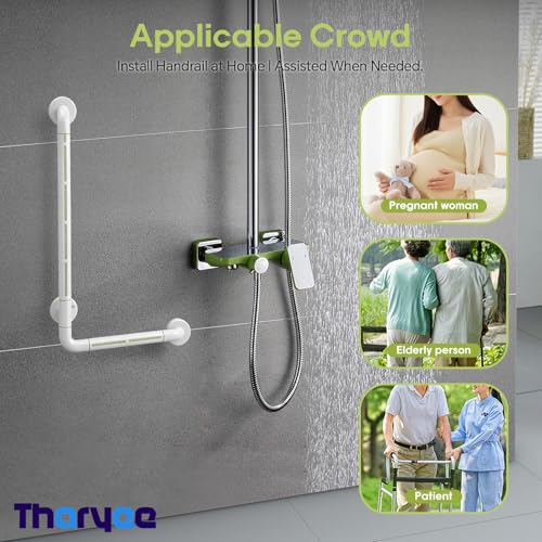 Barre d'appui en forme de L douche de sécurité blanche pour personne âgée