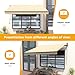 HOMEDEMO 8.2x6.5 Retractable Awning for Patio, Manual Awnings, Sunshade Shelter Crank Handle, UV & Waterproof Polyester Cover and Aluminum Frame for Outdoor Deck, Balcony, Yard, Beige