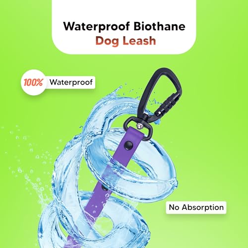 Image of Adil's Biothane Dog Leash - Waterproof Leashes for Dogs, Metal Hook, Adjustable 5ft Length Suitable for Dogs & Puppies, Ideal for Walking, Running & Training (VIOLATE)