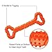 Pelwope Dog Toys for Aggressive Chewers, Durable Dog Chew Toys for Small Meduium Large Dogs Breed, Super Chewer Dog Toys for Boredom and Stimulating - Orange