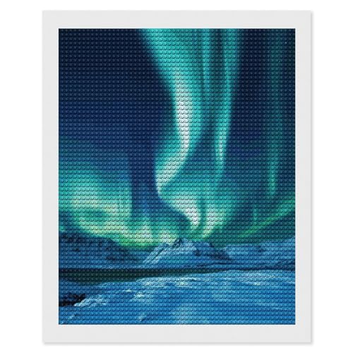 Pintura de diamantes 5D de Aurora Boreal para decorar paredes con arte DIY