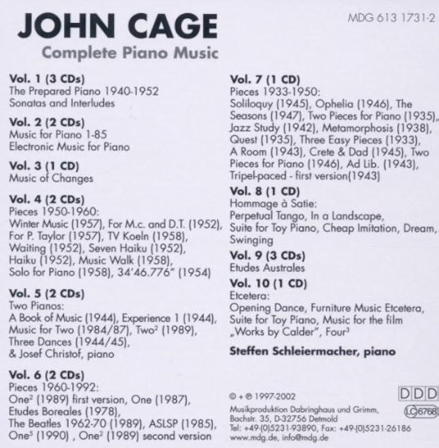 Complete Piano Works: Cage, J., Cage, J.: Amazon.it: CD e