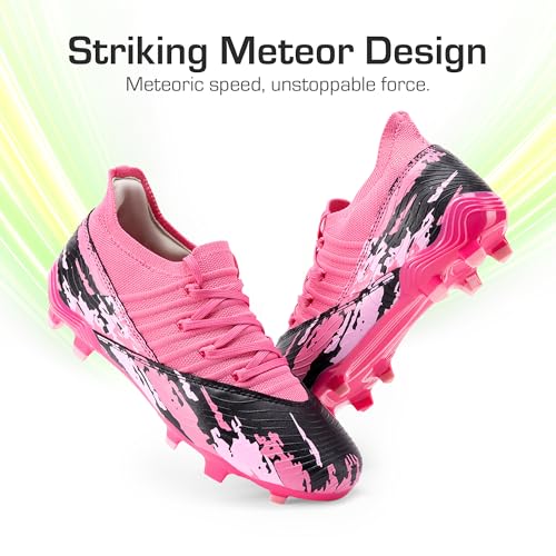 DREAM PAIRS Girls Boys Soccer Cleats Youth Firm Groud Outdoor Sports Athletic Mid-top Football Shoes for Little/Big Kid2