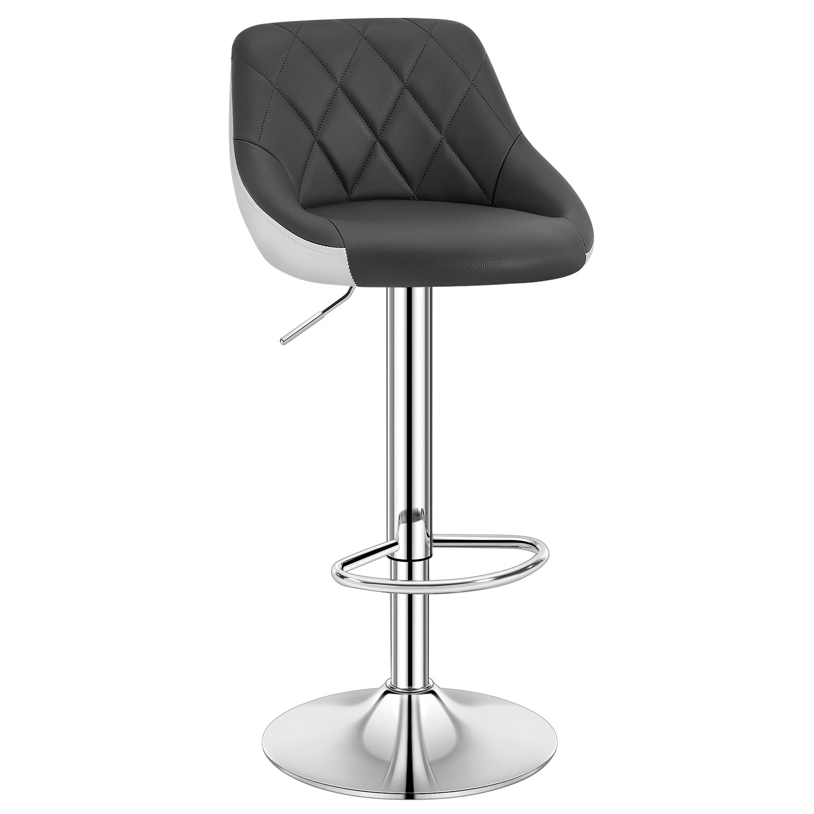 WOLTU Bar Stool, Swivel Breakfast Barstool, PU, Grey White — image 1