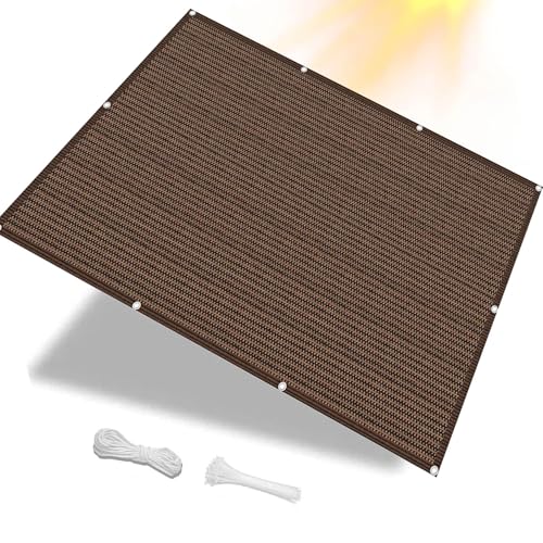 Vela de sombra rectangular 0.8x2.1m en HDPE transpirable color marrón para exterior 2