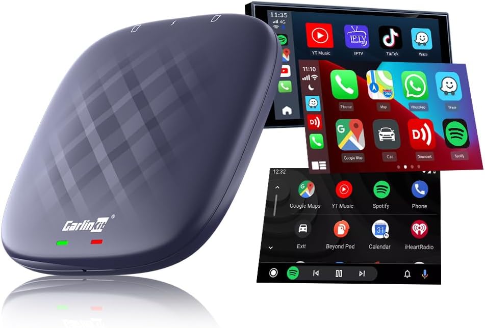 Carlinkit Android 13 Ai Box, Ultra Series, Most Powerful Multimedia Adapter with 8+128GB Qualcomm 6125, Built-in CarPlay/Android Auto/Google Play Store, Only Fit for Wired CarPlay Cars