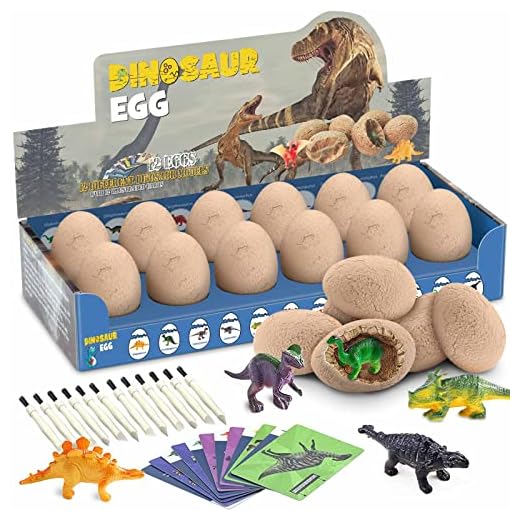 Dinosaur Toys, Dinosaur Egg Dig Kit Kids- Surprise Eggs Pack with 12 Unique Dinosaurs- Easter Eggs Archaeology Science STEM Gifts for Boys Girls Dino Eggs Excavation Toy for Age 6-8 8-12 Year Old