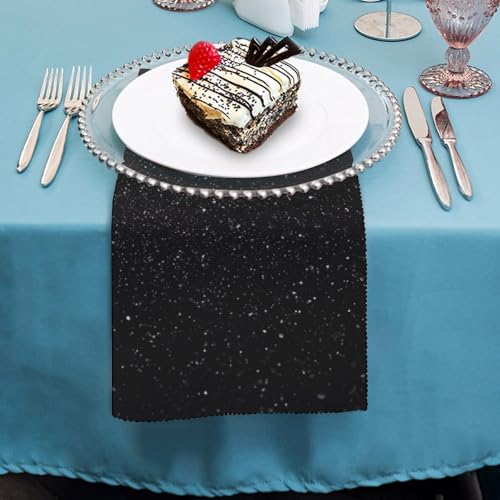 Servilletas de Tela Negro Brillante 4 Piezas miniatura 4