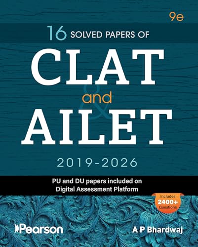 Image of Pearson'26| 16 years Solved Papers of CLAT and AILET 2019-2026|Free PU and DU papers online| Separate units on Logical Reasoning and Analytical Reasoning|2 Mock Papers with solutions