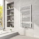 Meykoers Badheizkörper 1000 x 600mm Handtuchheizkörper Mittelanschluss Badezimmer Handtuchtrockner Handtuchwärmer Handtuch Heizkörper Bad Heizung Radiator 498 Watt Weiß