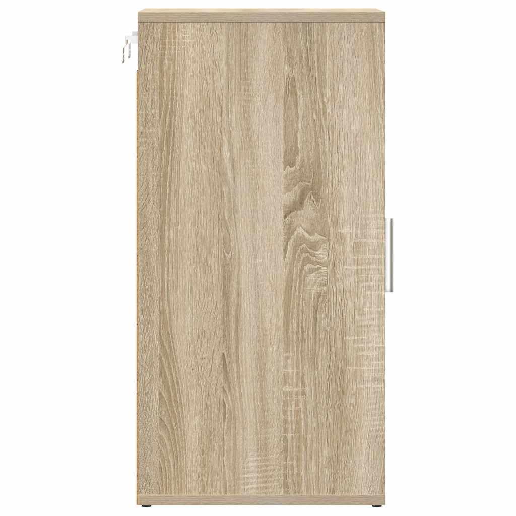 Hothingwell Sonoma dębowa szafka na buty 32x35x70 cm Płyta wiórowa, szafka do przechowywania z drzwiami 5 półkami, półka na buty ścienna lub podłogowa, ochrona przed kurzem